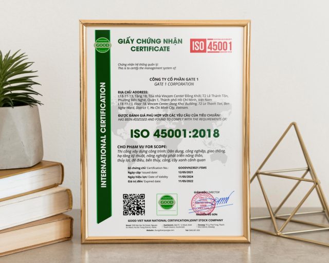 Mẫu giấy chứng nhận ISO 45001