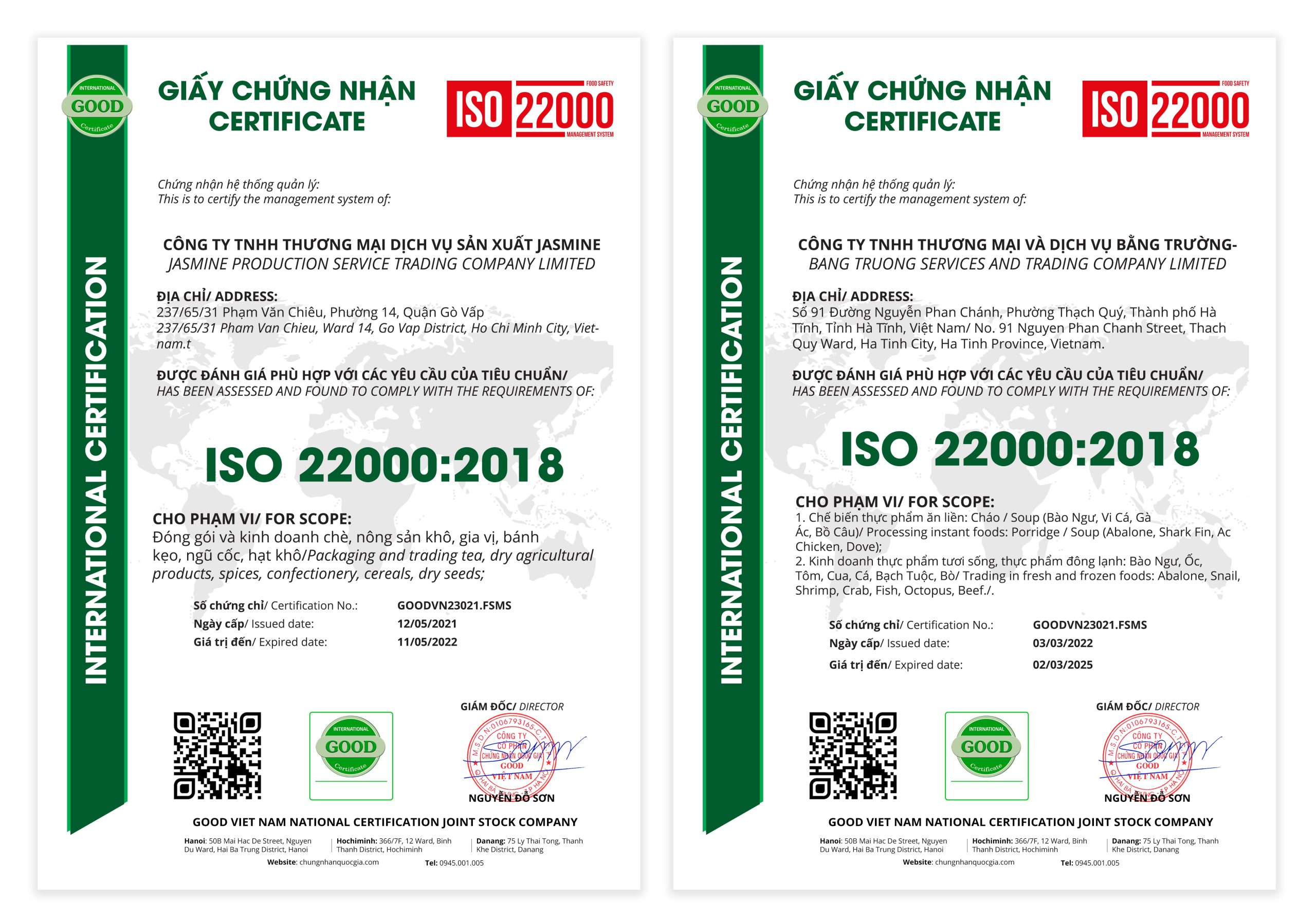 Chứng nhận ISO 22000 tại Goodvietnam