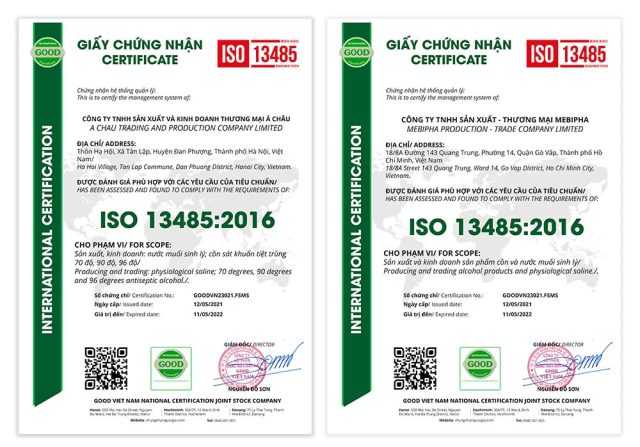 Chứng nhận ISO 13485 Goodvietnam
