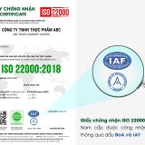 Giấy chứng nhận ISO 22000:2018 được Good Việt Nam cấp công nhận quốc tế thông qua dấu BoA và IAF