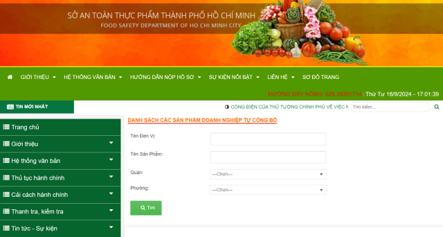 website so an toan thuc pham ho chi minh