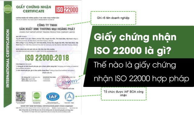giay chung nhan iso 22000 hop phap la gi