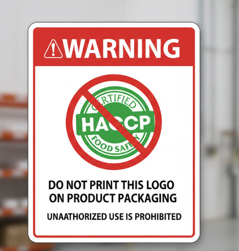Không được in logo haccp lên sản phẩm