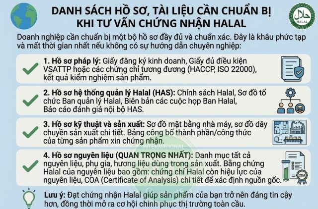 danh sach ho so tai lieu can chuan bi chung nhan halal